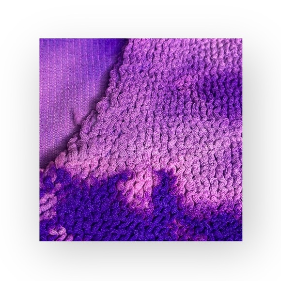 Vintage 90’s: Casadei ᪥ Textured Stretch Cap Sleeve Top ᪥ Purple Tie Dye ᪥ Luxe - Picture 10 of 16